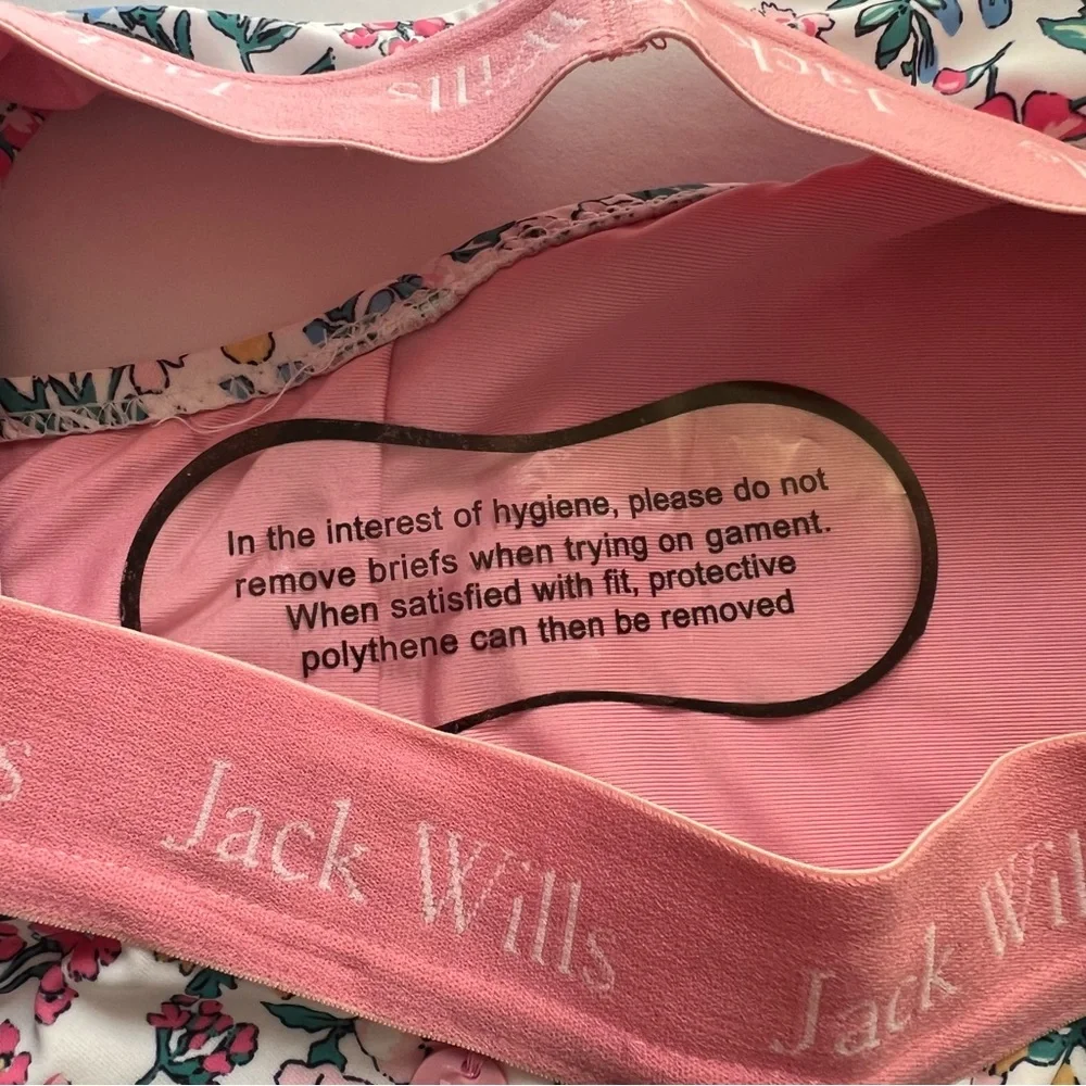 Jack Wills NWT White Pink Floral Canterton Swim Bikini Bottom